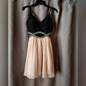 Elegant Black and Pink Dress